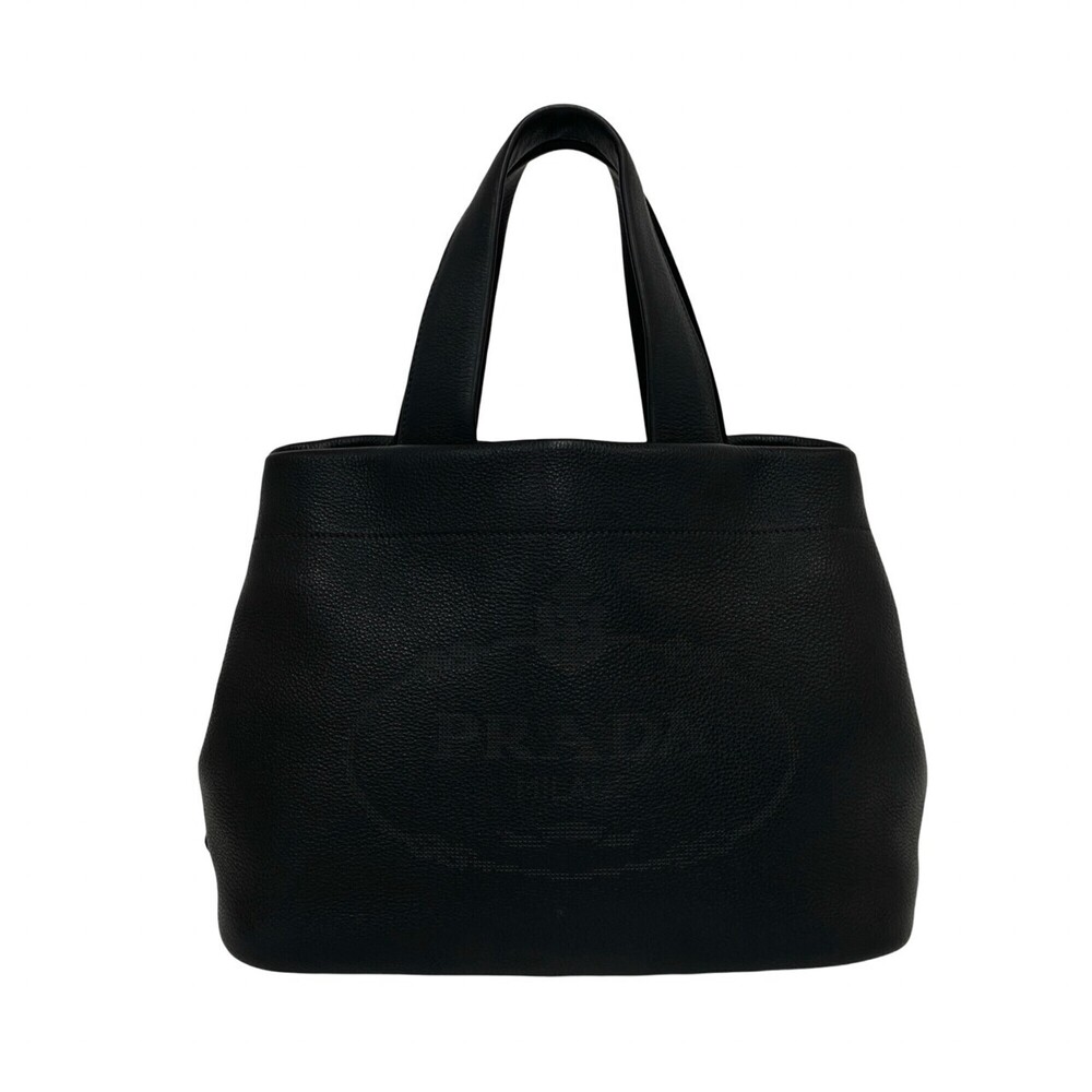 PRADA Prada Triangle Logo Plate Hardware Perforated Leather Handbag Mini Tote...